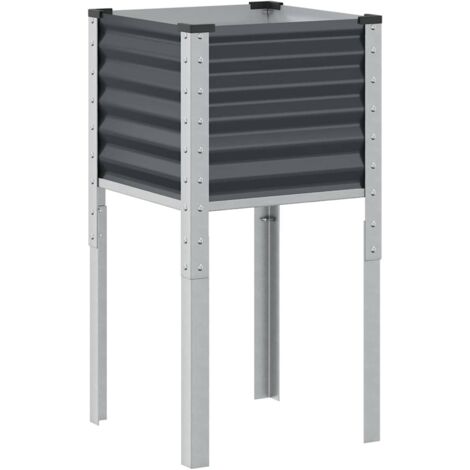 Jardinière，Bac à fleurs，Pot de fleurs de jardin Anthracite 45x45x88 cm Acier CFW21659