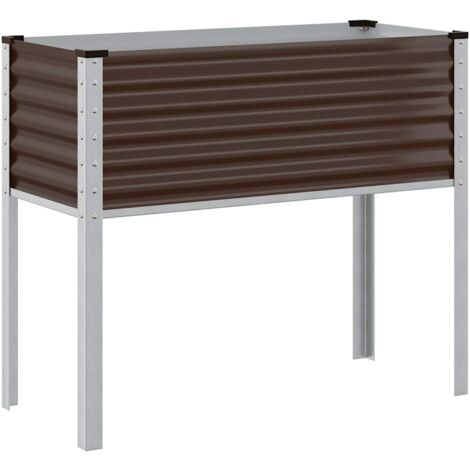 Jardinière，Bac à fleurs，Pot de fleurs Marron 100x45x90 cm Acier CFW52803