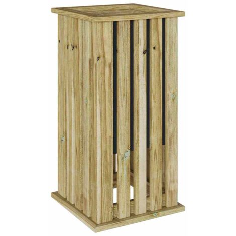 Jardinière，Bac à fleurs，Pot de fleurs Marron 33 x 33 x 65 cm Pin imprégné CFW89052