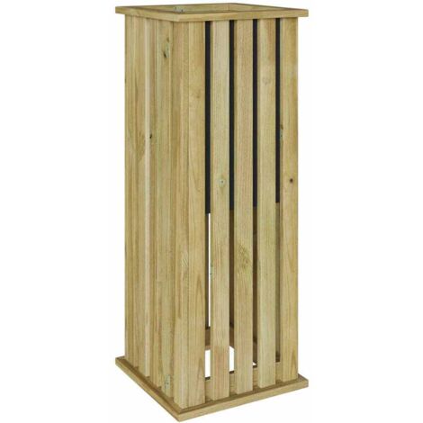 Jardinière，Bac à fleurs，Pot de fleurs Marron 33 x 33 x 85 cm Pin imprégné CFW29543