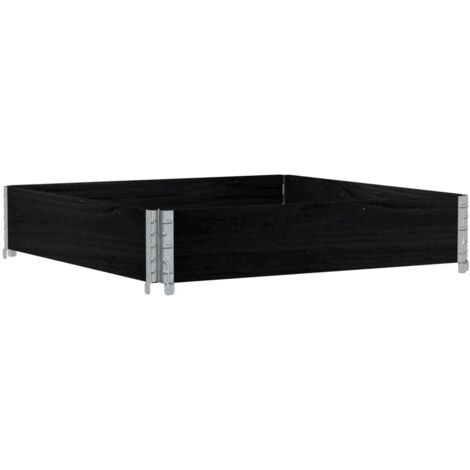 Jardinière，Bac à fleurs，Pot de fleurs noir 100x100 cm bois massif de pin CFW49258