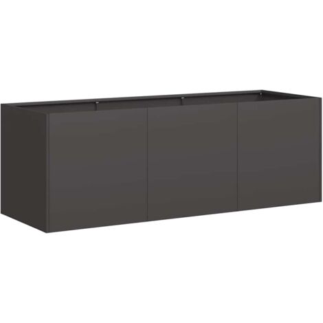 Jardinière，Bac à fleurs，Pot de fleurs Noir 120x40x40 cm Acier laminé à froid CFW47473