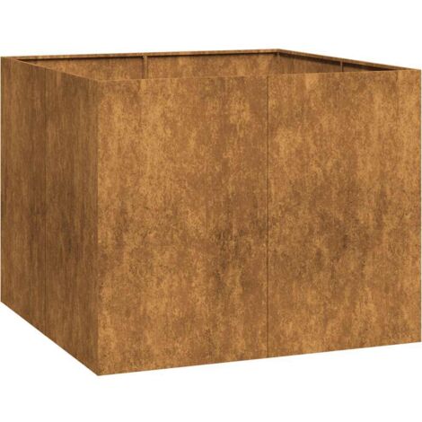Jardinière，Bac à fleurs，Pot de fleurs rouillé 100x100x80 cm acier inoxydable CFW87358