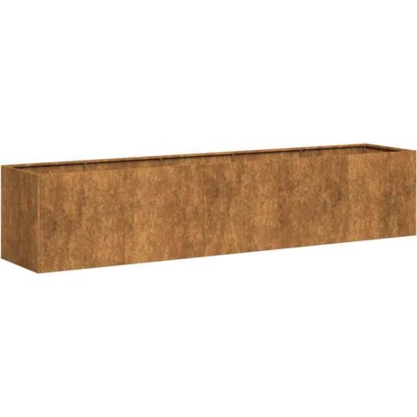 Jardinière，Bac à fleurs，Pot de fleurs rouillé 200x40x40 cm acier inoxydable CFW99072