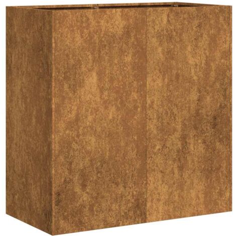 Jardinière，Bac à fleurs，Pot de fleurs rouillé 80x40x80 cm acier inoxydable CFW27166