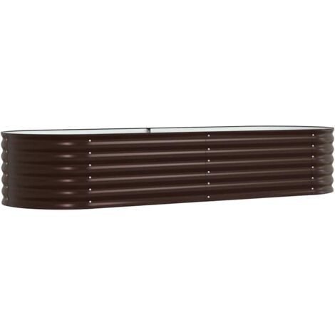 Jardinière，Bac à fleurs，Pot de fleurs surélevée Marron 240 x 80 x 44 cm Acier CFW71349