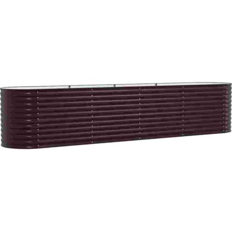 Jardinière，Bac à fleurs，Pot de fleurs surélevée Marron 400 x 80 x 81 cm Acier CFW79631