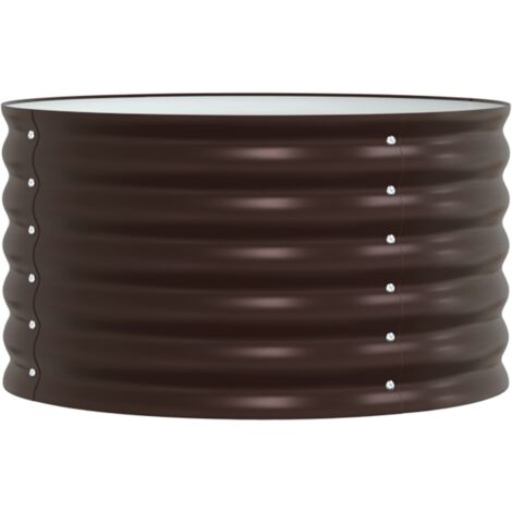 Jardinière，Bac à fleurs，Pot de fleurs surélevée Marron 80 x 80 x 44 cm Acier CFW67386