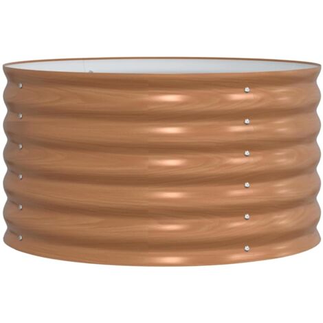 Jardinière，Bac à fleurs，Pot de fleurs surélevée Marron 80 x 80 x 44 cm Acier CFW80273