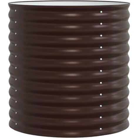 Jardinière，Bac à fleurs，Pot de fleurs surélevée Marron 80 x 80 x 81 cm Acier CFW24388