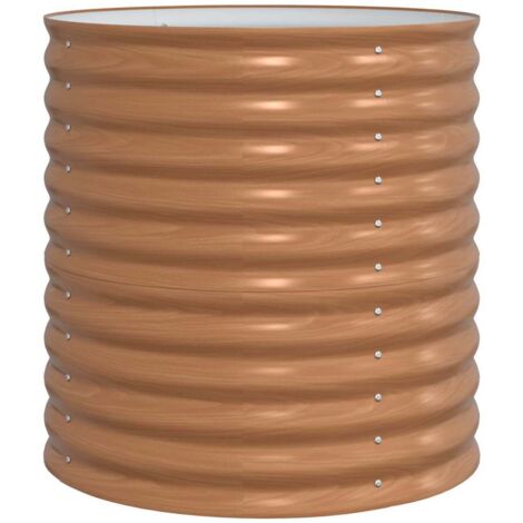 Jardinière，Bac à fleurs，Pot de fleurs surélevée Marron 80 x 80 x 81 cm Acier CFW70527