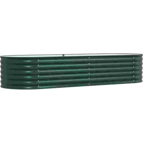 Jardinière,Bac à fleurs,Pot de fleurs surélevée Vert 240 x 80 x 44 cm Acier CFW83835