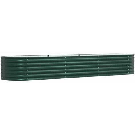 Jardinière,Bac à fleurs,Pot de fleurs surélevée Vert 320 x 80 x 44 cm Acier CFW83355
