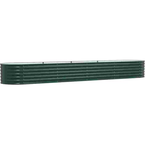 Jardinière,Bac à fleurs,Pot de fleurs surélevée Vert 400 x 80 x 44 cm Acier CFW27665