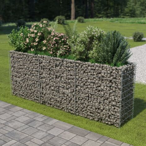 Jardinière,Lit surélevé à gabion Acier galvanisé 270x50x100 cm CFW46038