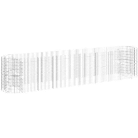 Jardinière，Lit surélevé à gabion Fer galvanisé 500x100x100 cm CFW65004