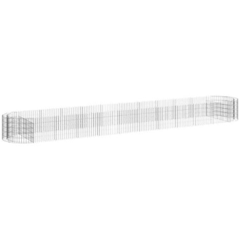 Jardinière，Lit surélevé à gabion Fer galvanisé 600x100x50 cm CFW23642