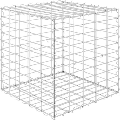 Jardinière，Lit surélevé cube à gabion Fil d'acier 50x50x50 cm CFW41002