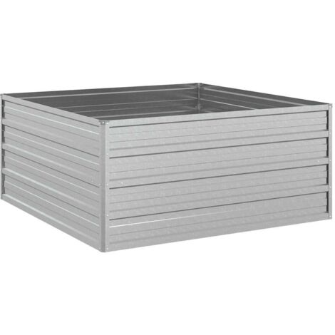 Jardinière，Lit surélevé de jardin 100x100x45 cm Acier galvanisé Argenté CFW73332