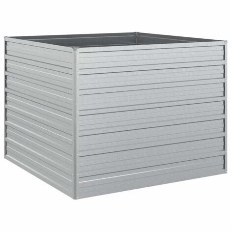 Jardinière，Lit surélevé de jardin 100x100x77 cm Acier galvanisé Argenté CFW17216