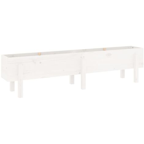 Jardinière，Lit surélevé de jardin blanc 160x30x38 cm bois de pin massif CFW47499