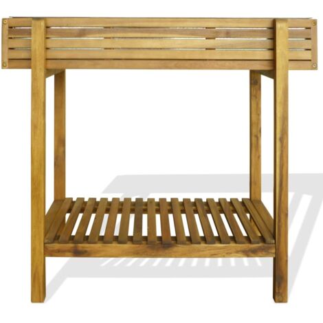 Jardinière，Lit surélevé de jardin Bois massif d'acacia et zinc CFW49686
