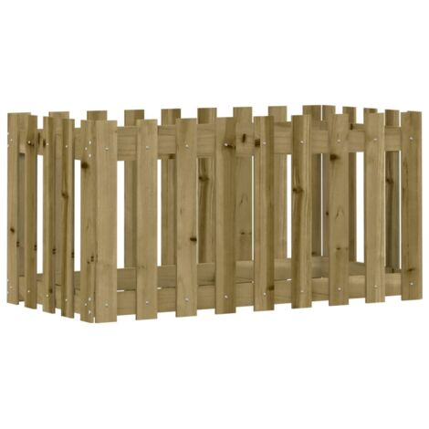 Jardinière，Lit surélevé de jardin design de clôture bois de pin imprégné CFW31701