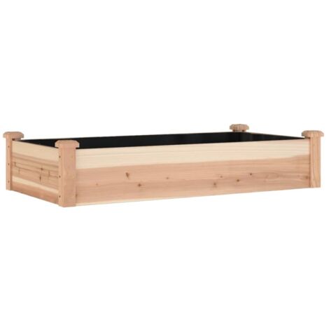 Jardinière，Lit surélevé de jardin doublure 120x60x25 cm bois massif sapin CFW25496