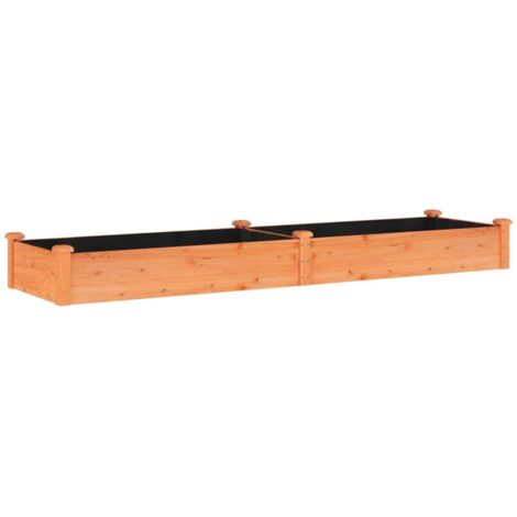 Jardinière，Lit surélevé de jardin doublure 240x60x25 cm bois massif sapin CFW15021