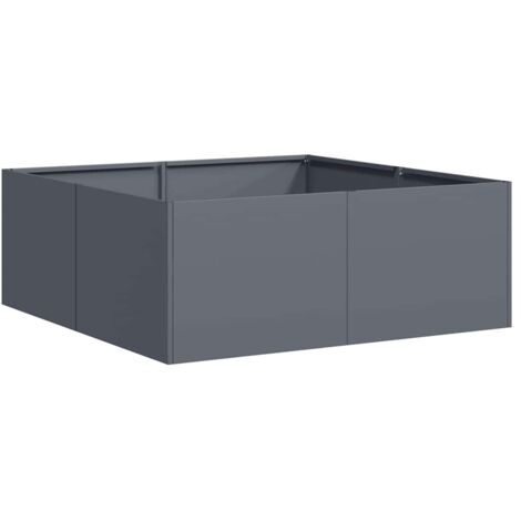 Jardinière,Pot de Fleurs anthracite 80x80x30 cm acier CFW17063