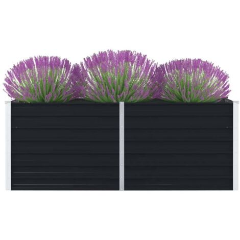 Jardinière，Pot de fleurs，Bac à fleurs 160 x 80 x 45 cm Acier galvanisé Anthracite CFW94658