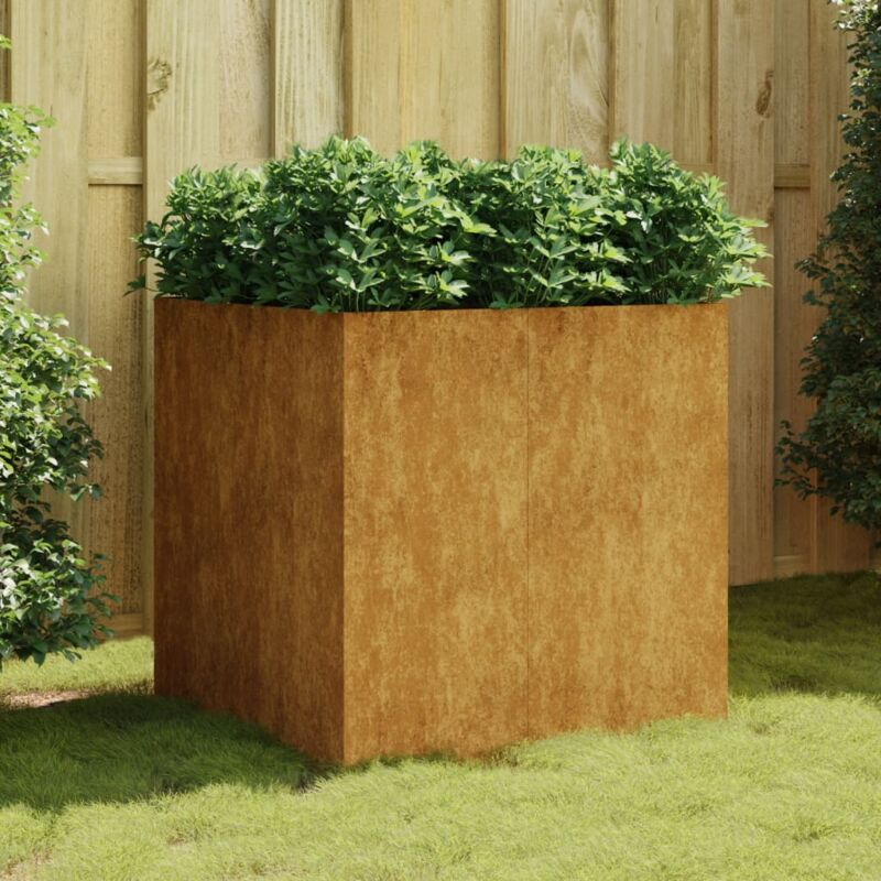 Jardinière，Pot de fleurs，Bac à fleurs 80x80x80 cm acier corten CFW84861
