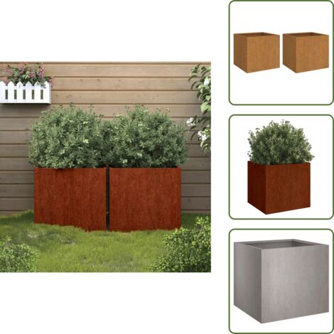 Jardinière En Acier Corten VidaXL - Bac à Fleurs Pour Terrasse Ou Jardin - Neuf, Dimensions Variables