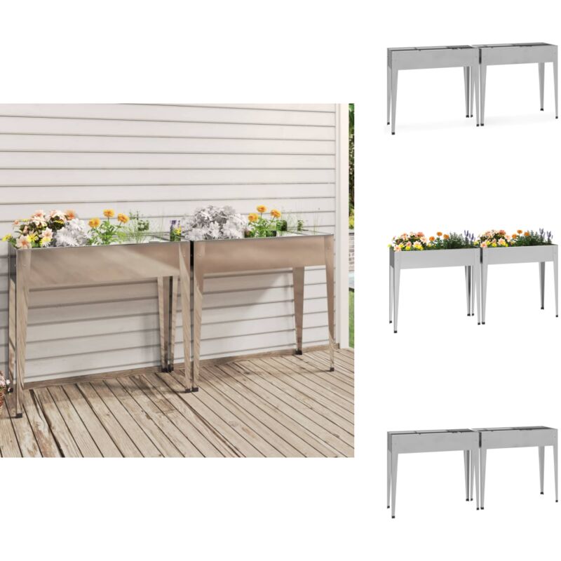 Vidaxl - Jardinières 2 pcs Acier galvanisé - Jardinières Métalliques - Pots De Fleurs Extérieurs - Bacs à Fleurs Surélevés - Déco Jardin
