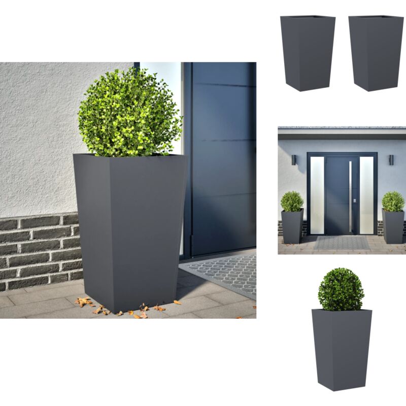 Jardinières 2 pcs anthracite 45x45x75 cm acier - Jardinière - Jardinières - Jardinière D'extérieur - Jardinière De Patio