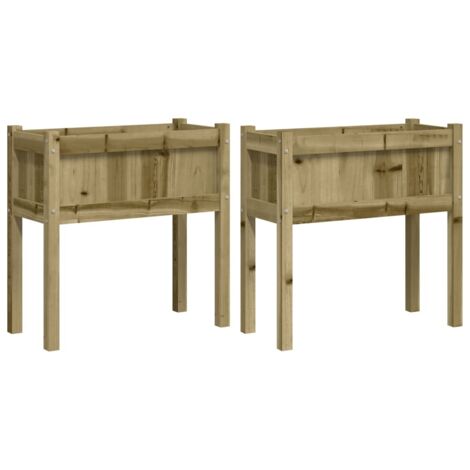 Jardinières 2 pcs avec pieds bois de pin imprégné vidaXL