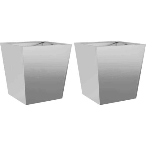 Jardinières 2 pcs Bac à fleurs 40x40x40 cm acier galvanisé