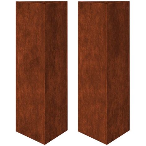 Jardinières 2 pcs  Bac à fleurs triangulaire acier résistant aux intempéries