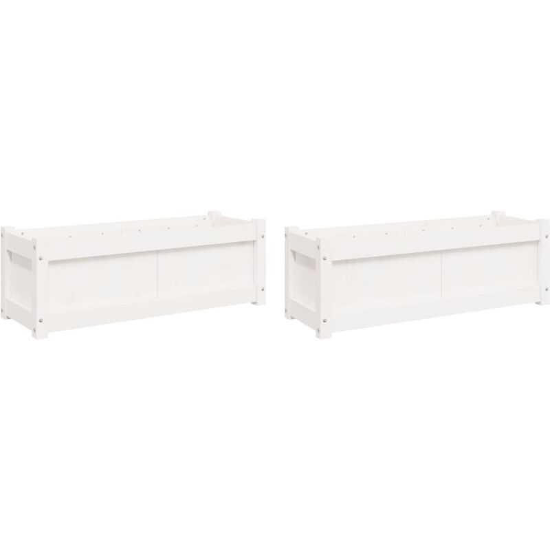 Vidaxl - Jardinières 2 pcs blanc bois de pin massif