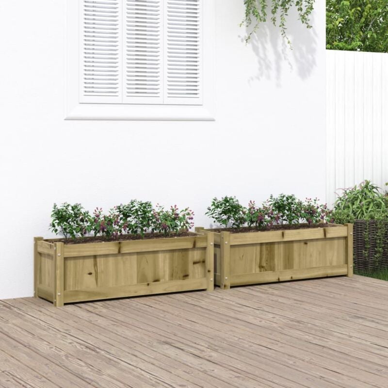 Vidaxl - Jardinières 2 pcs bois de pin imprégné