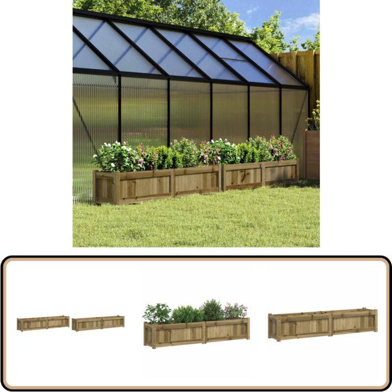 Vidaxl - Jardinières 2 pcs bois de pin imprégné - Jardiniere Bois - Jardinerie - Decoration Exterieur - Pot Plante - Balcon