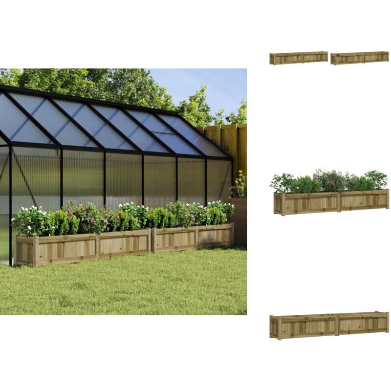 Jardinières 2 pcs bois de pin imprégné - Jardiniere Bois - Jardinerie - Pots De Fleurs Exterieur - Decoration Jardin - Planter Bois