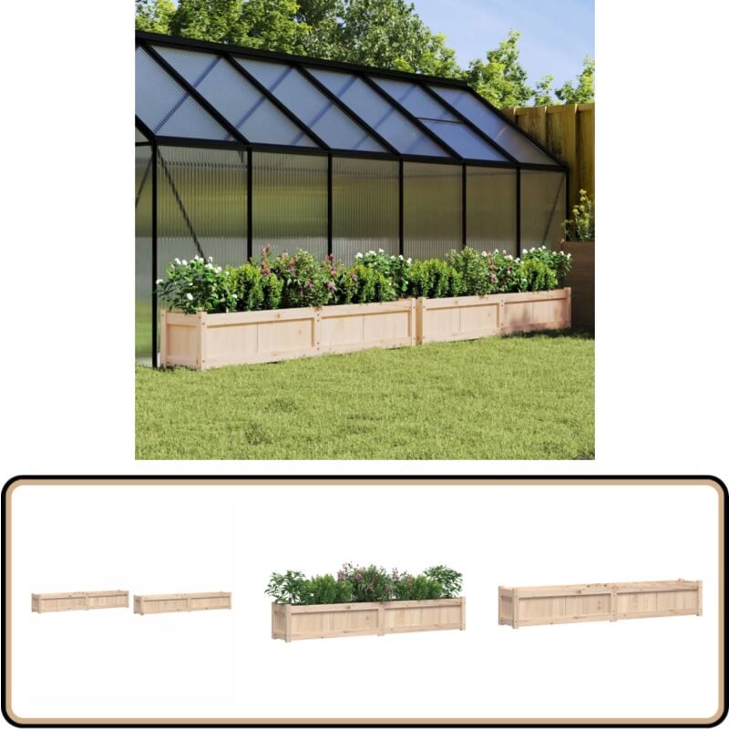 Jardinières 2 pcs bois de pin massif - Jardiniere Bois - Jardinerie - Pots Exterieurs - Decoration Jardin - Balcon