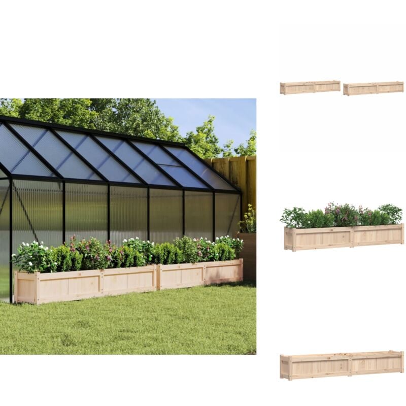 Jardinières 2 pcs bois de pin massif - Jardiniere Bois - Jardinerie - Pots Exterieurs - Decoration Jardin - Balcon