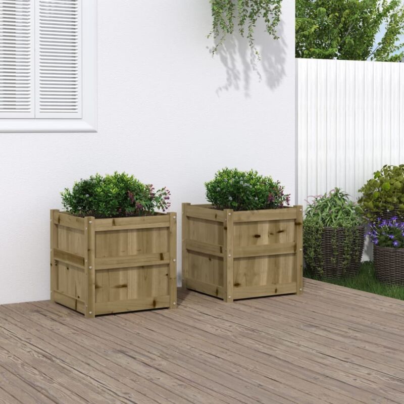 Vidaxl - Jardinières 2 pcs bois de pin imprégné