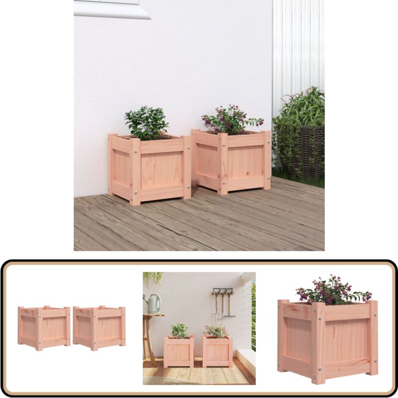 Vidaxl - Jardinières 2 pcs bois massif douglas - Jardinières En Bois - Jardinière Extérieure - Pot De Fleurs Extérieur - Déco Jardin - Bac à Fleurs