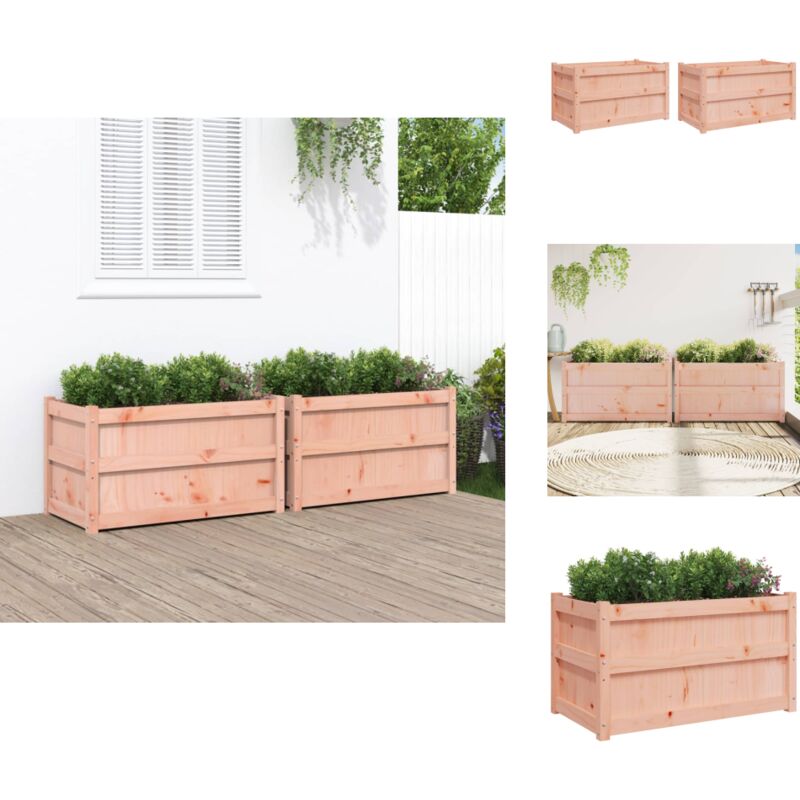 Vidaxl - Jardinières 2 pcs bois massif douglas - Jardinières En Bois - Pots De Fleurs Exterieur - Bacs à Fleurs - Decoration Jardin - Bois Douglas