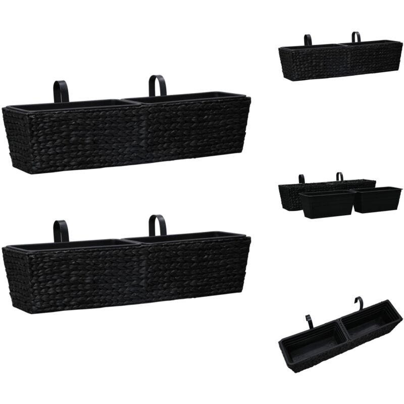 Vidaxl - Jardinières 2 pcs Jacinthe d'eau Noir - Jardinières - Fleur - Plante - Décoration Extérieure - Balcon