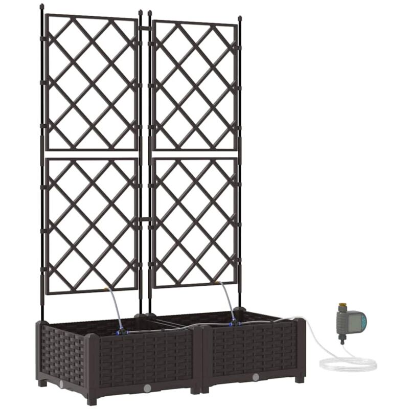 Vidaxl - Jardinières avec système d'irrigation d'eau 2 pcs Marron