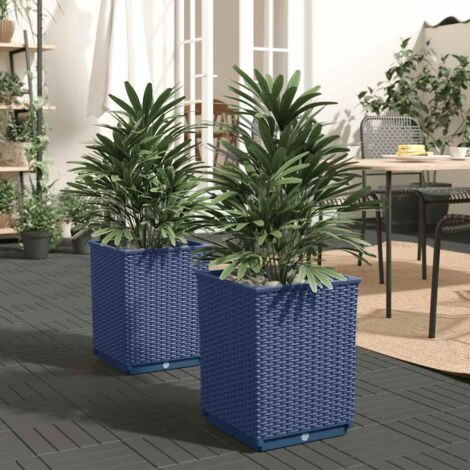 Jardinières, Bac à fleurs, Pot de fleurs 2 pcs gris foncé 30x30x37 cm polypropylène BVM73561